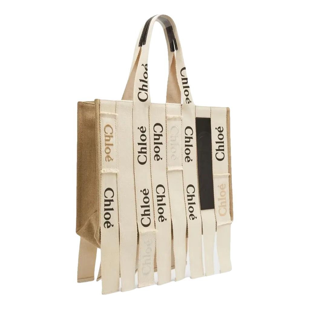 Woody linen tote