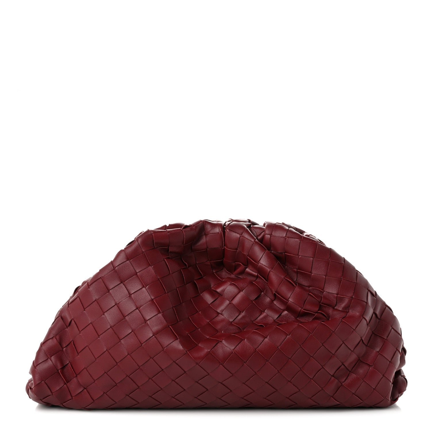 Bottega Veneta Nappa Maxi Intrecciato The Pouch Oversized Clutch Bordeaux