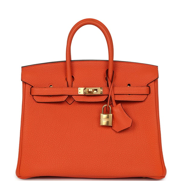 Hermes Birkin 25 Feu Togo Gold Hardware