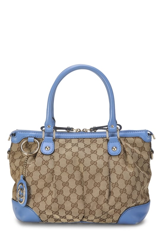 Blue Original GG Canvas Sukey Zip Hobo Large