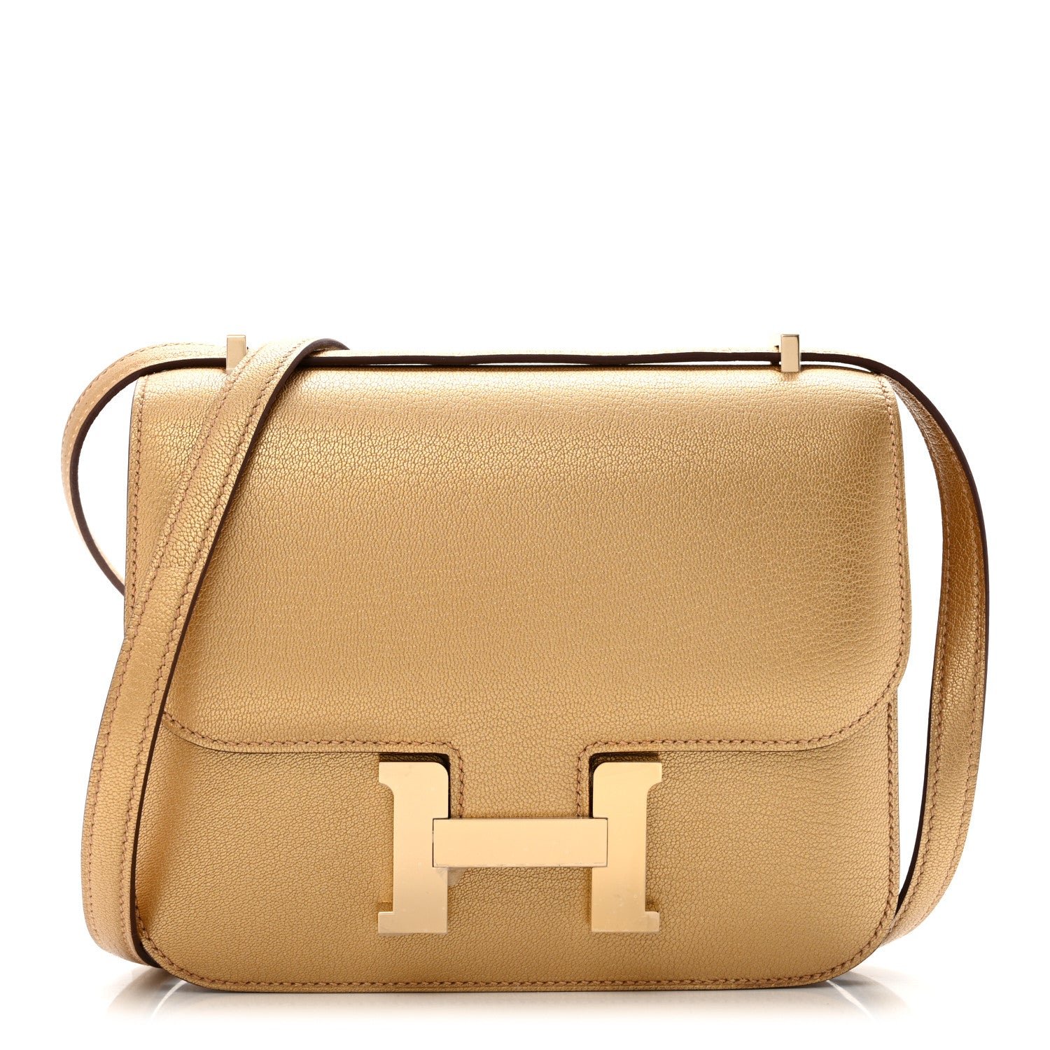 Hermes Metallic Chevre Chamkilight Constance 18 Dore