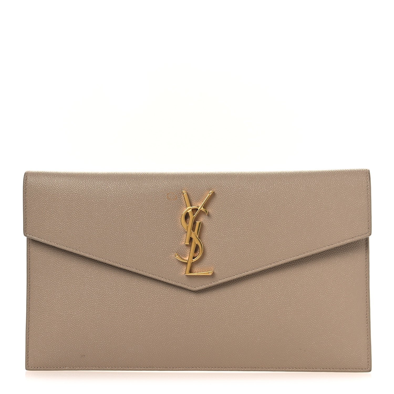 Saint Laurent Grain De Poudre Uptown Pouch Dark Beige