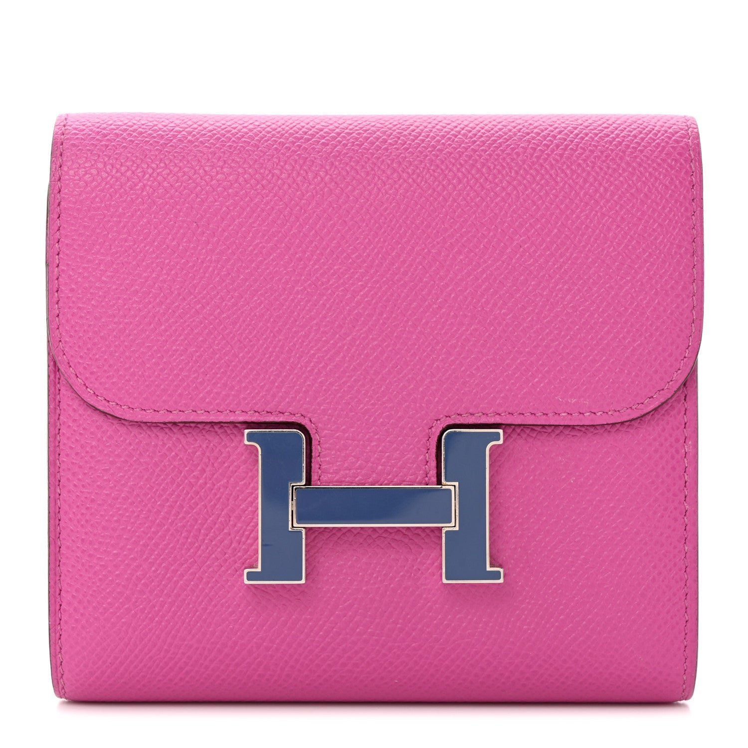 Hermes Epsom Enamel Constance Short Wallet Magnolia Bleu Brighton