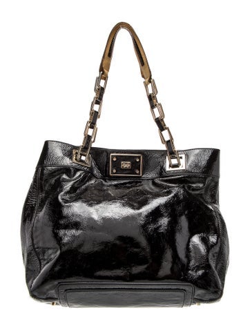 Patent Leather Top Handle Bag