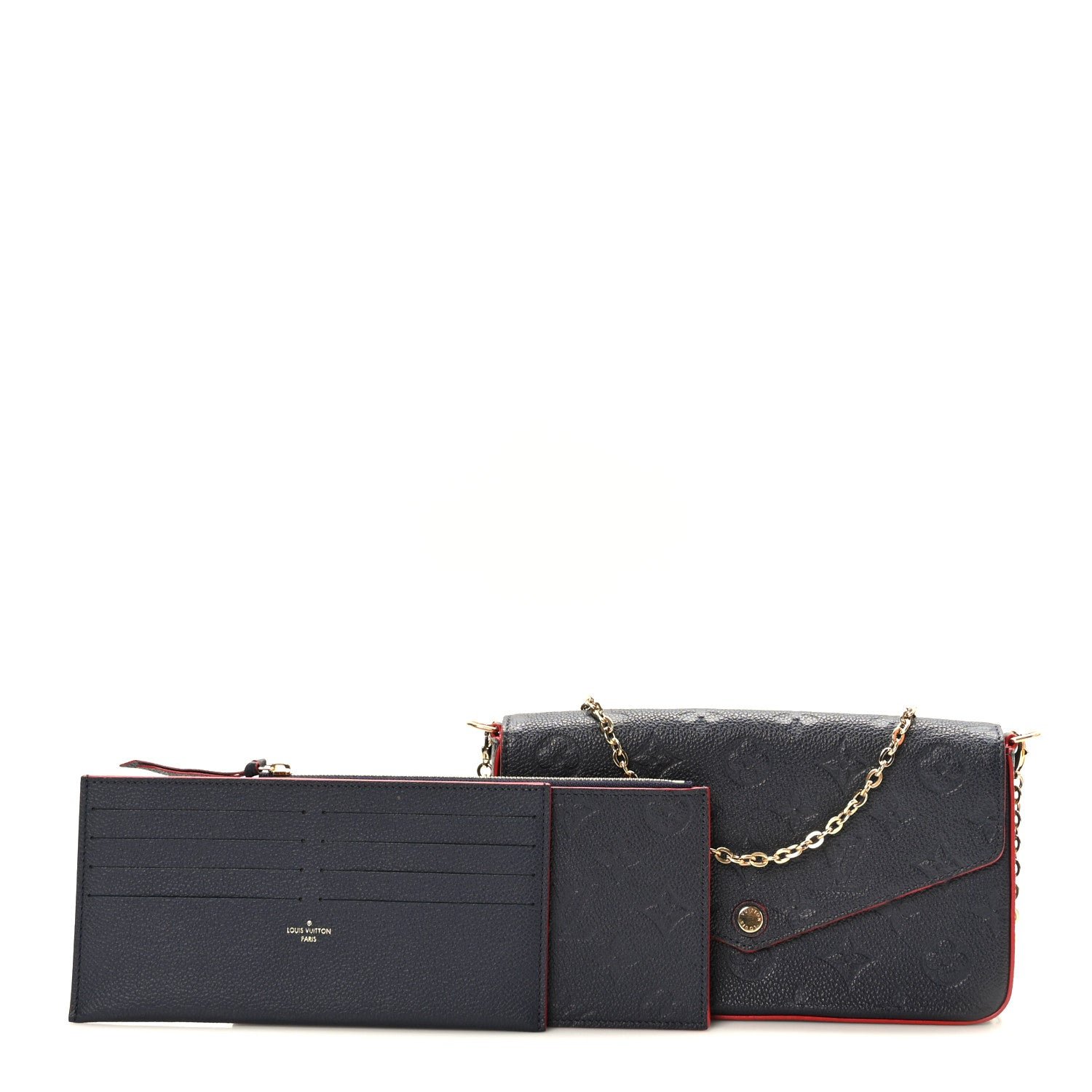 Louis Vuitton Empreinte Pochette Felicie Chain Wallet Marine Rouge