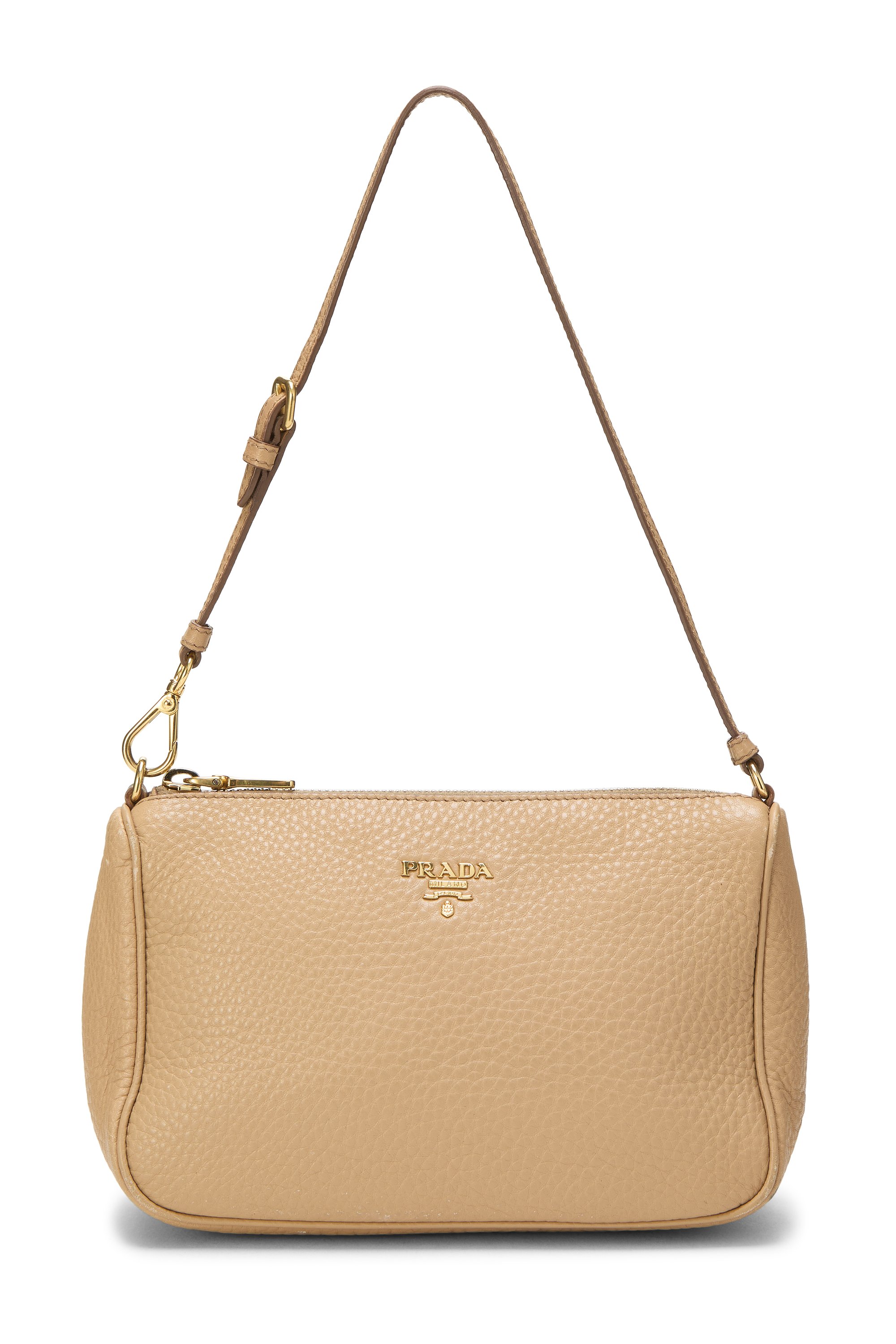 Beige Vitello Daino Shoulder Bag