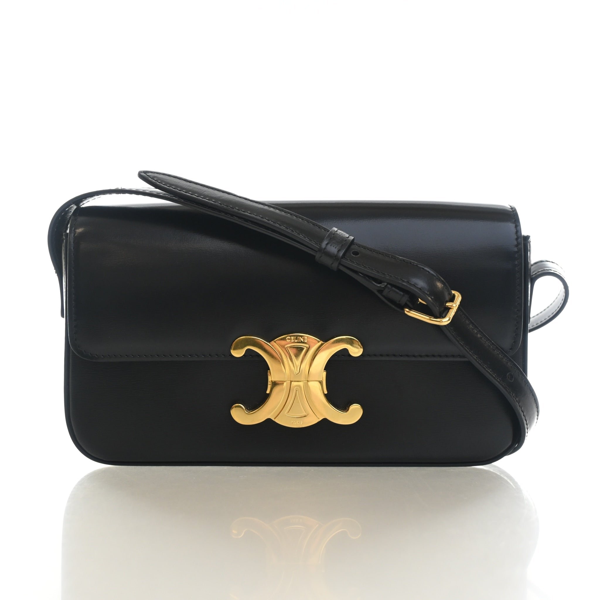 Celine Shiny Calfskin Claude Shoulder Bag