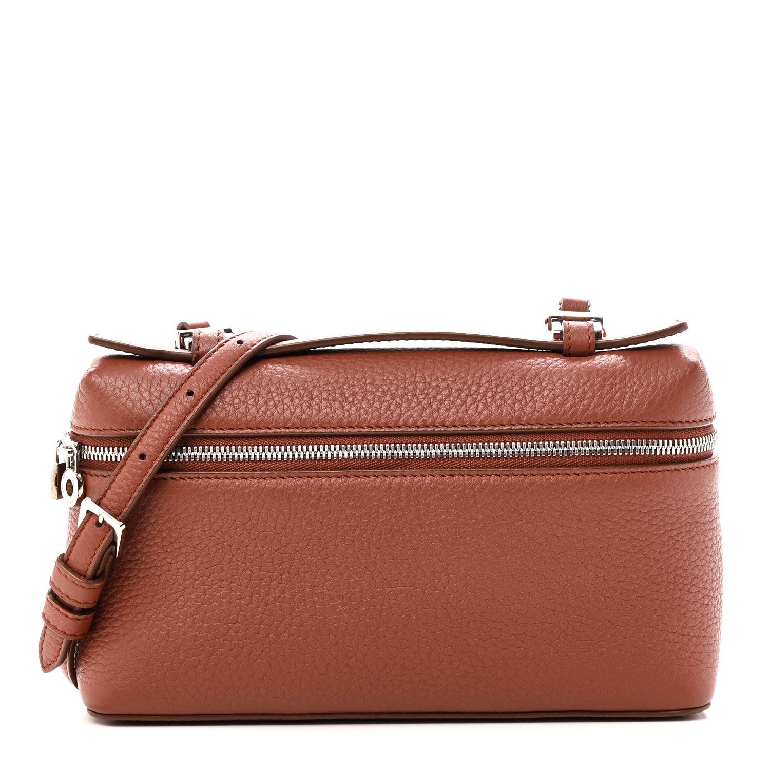Loro Piana Grained Calfskin L19 Extra Pocket Pouch Kummel