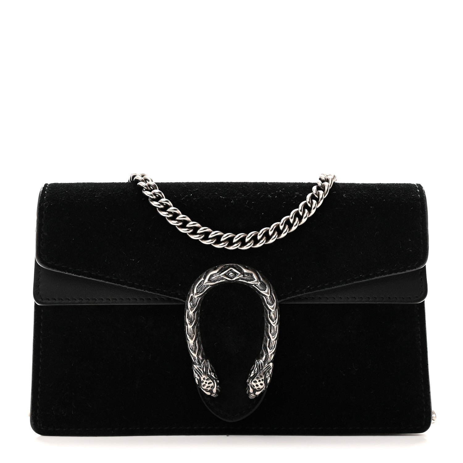 Gucci Suede Super Mini Dionysus Shoulder Bag Black