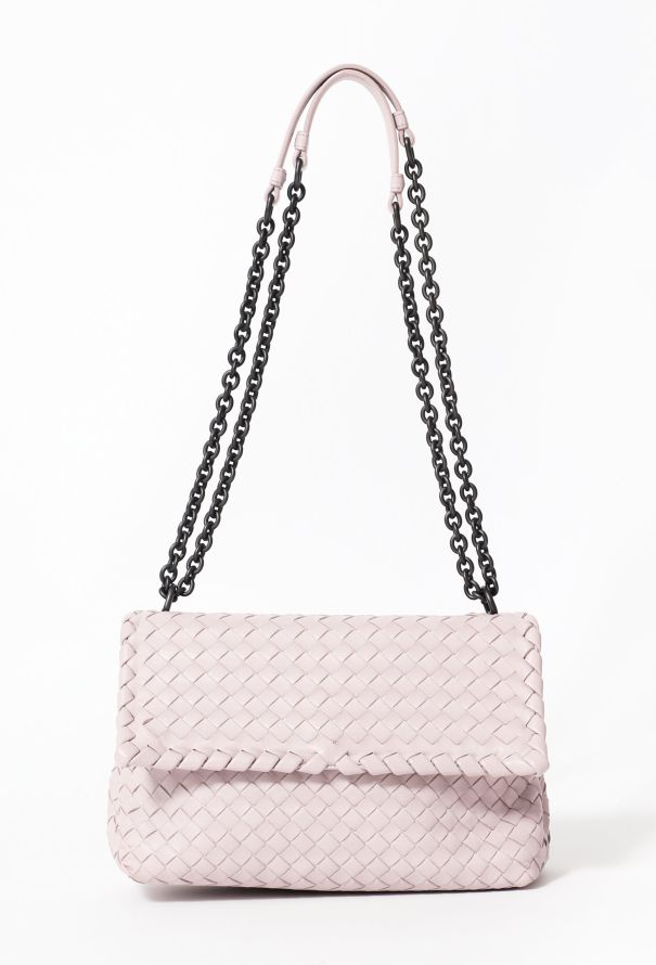 Bottega Veneta Olimpia Intrecciato Shoulder Bag Mauve pink