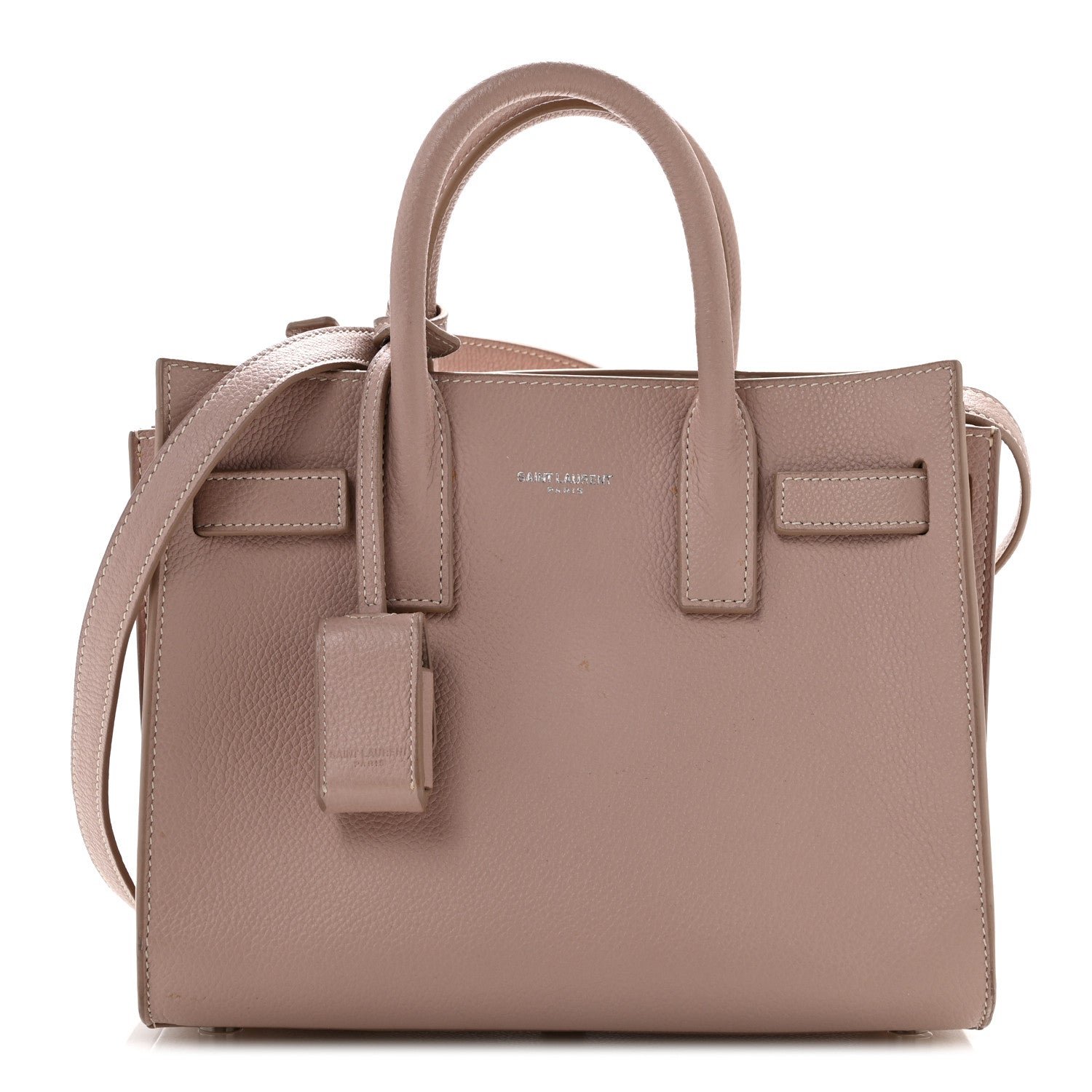 Saint Laurent Grained Calfskin Nano Sac De Jour Pale Blush