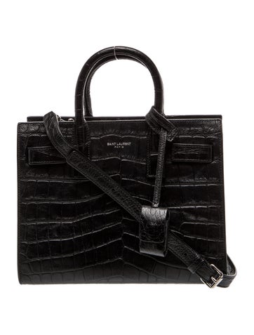 Embossed Leather Sac De Jour Nano