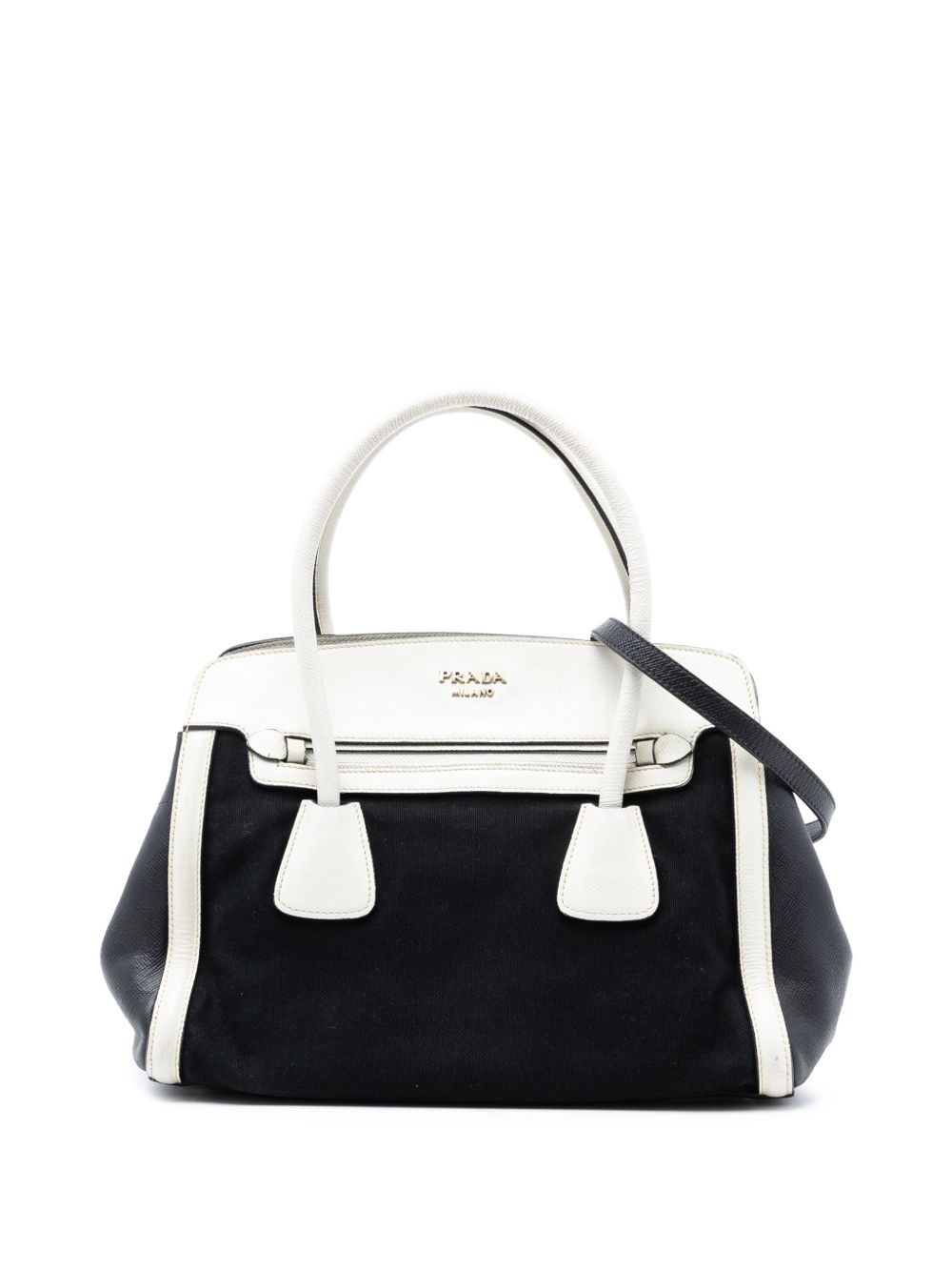 2010-2026 Bicolor Saffiano Cuir Trimmed Canvas satchel