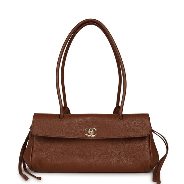 Chanel Small "Urban Essential" East West Shopping Tote Brown Caviar Gold Hardware