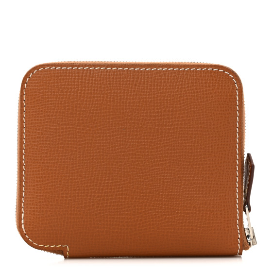 Hermes Epsom Silk'in Compact Wallet Gold Cassis Vert Fizz