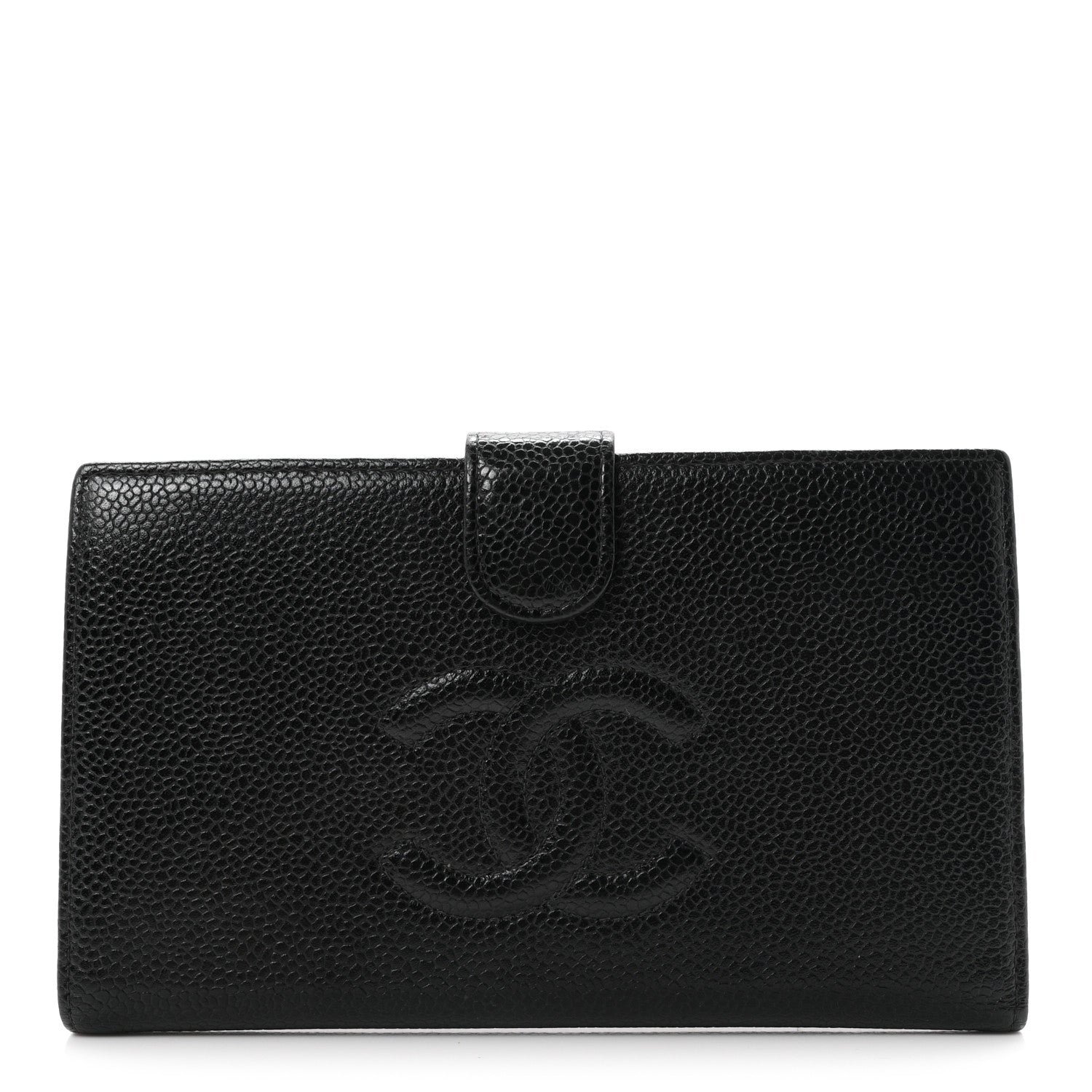 Chanel Caviar Timeless CC French Wallet Black