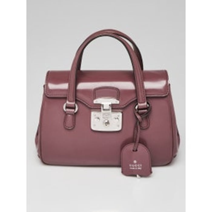 Gucci Gucci Purple Smooth Leather Lady Lock Small Satchel Bag