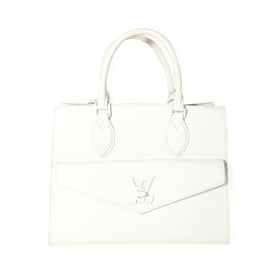 Louis Vuitton Louis Vuitton White Leather Monochrome Lockme Tote PM
