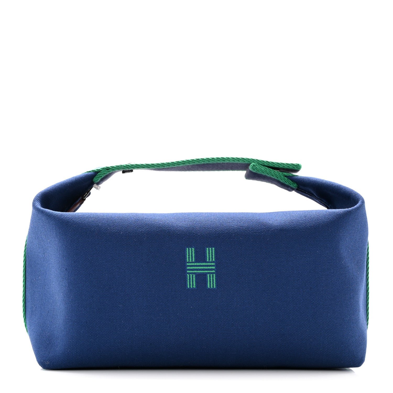 Hermes Canvas Large Bride-A-Brac Pouch Marine