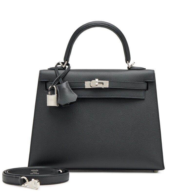 Black Epsom Sellier Kelly 25 Palladium Hardware, 2026