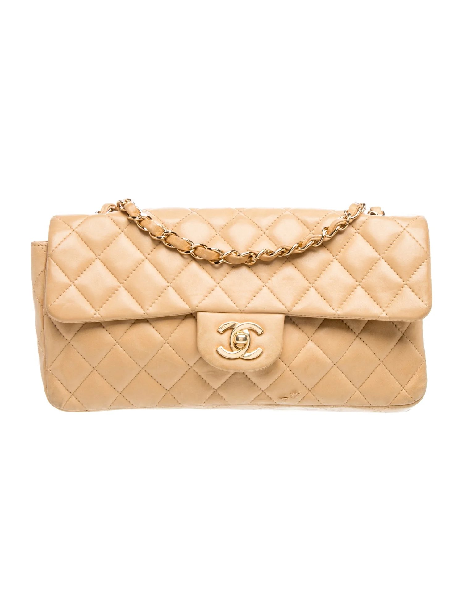 Quilted Lambskin E/W Flap Bag