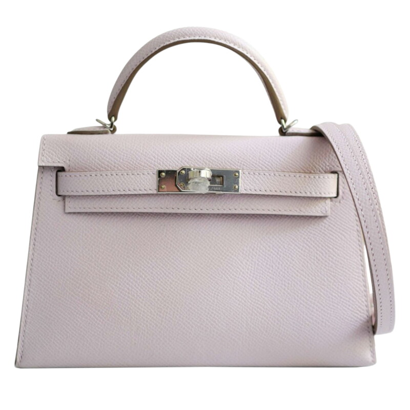 Mauve Pale Epsom Sellier Mini Kelly 20 II Palladium Hardware, 2023