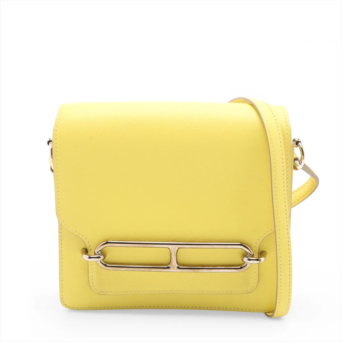 Hermès SAC LOWRIS MINI Evercolor Lime Silver Metal Fittings