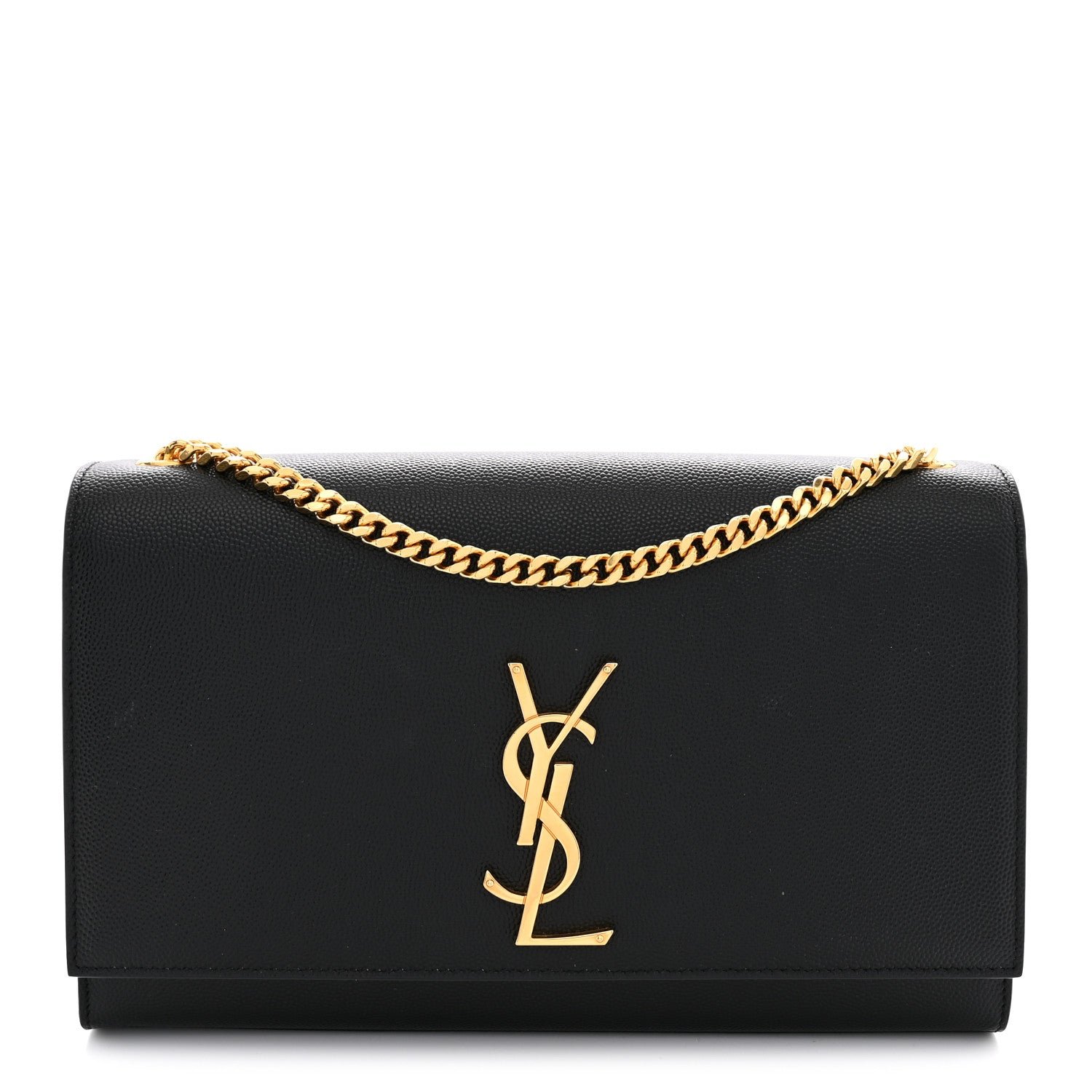 Saint Laurent Grain De Poudre Medium Classic Monogram Kate Satchel Black
