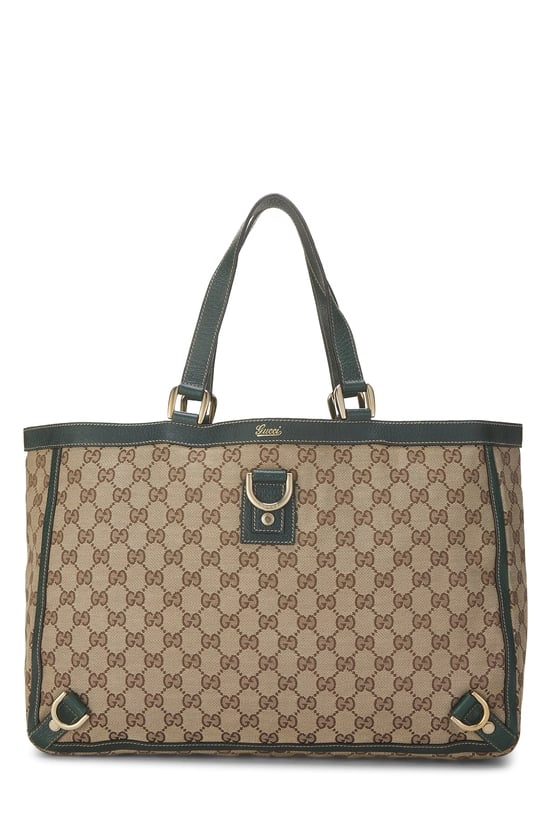 Green GG Canvas D-Ring Abbey Tote XL