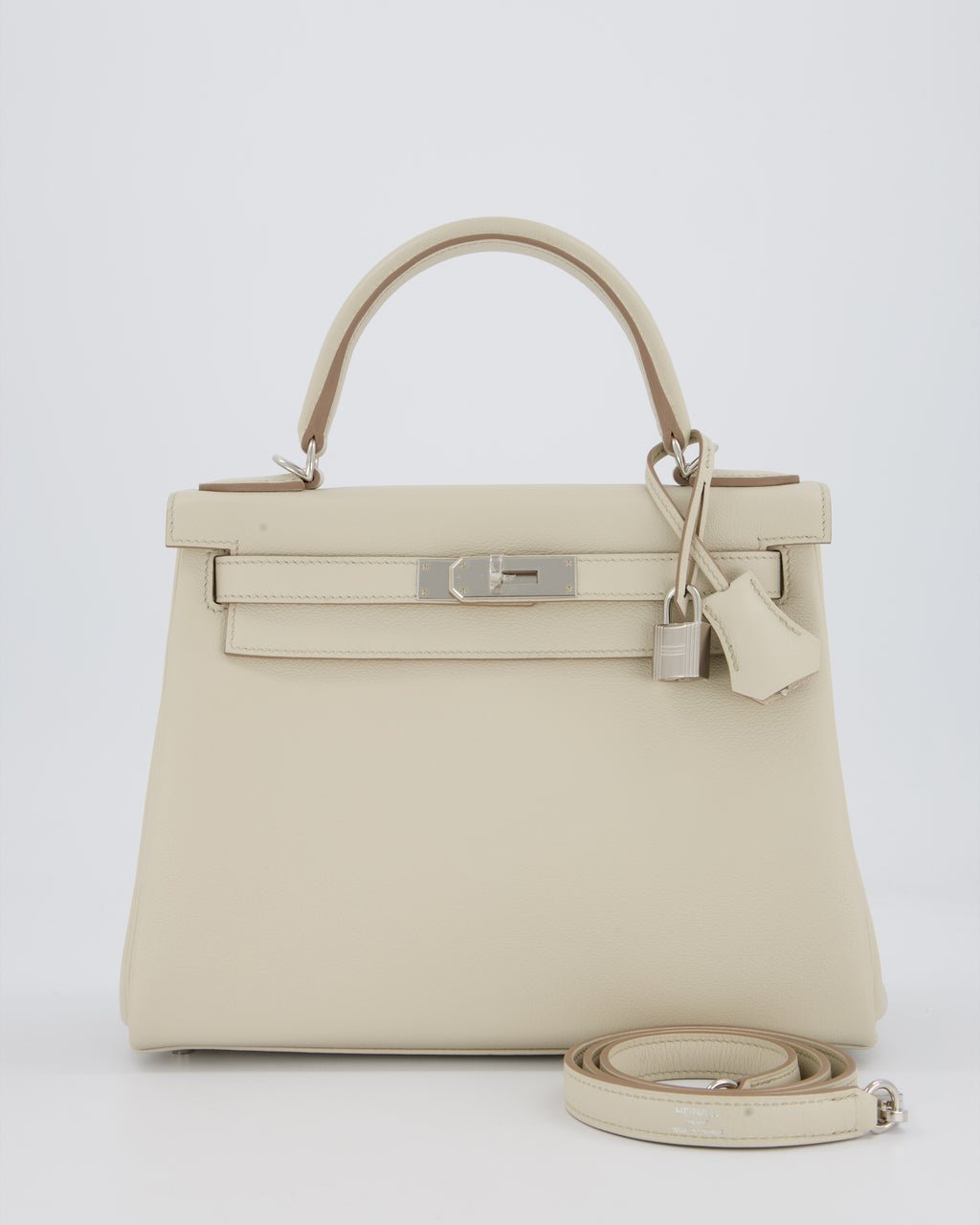Hermès Kelly 28 Retourne Bag in Beton Evercolor Leather with Palladium Hardware