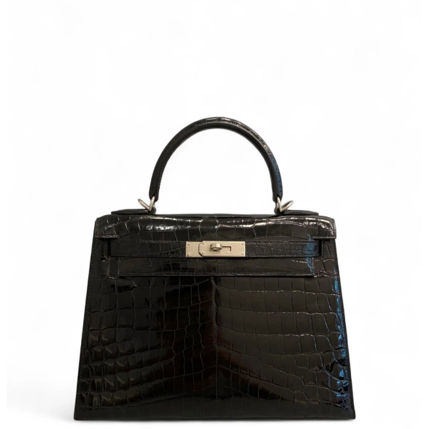 Hermes Shiny Niloticus Crocodile Kelly 28
