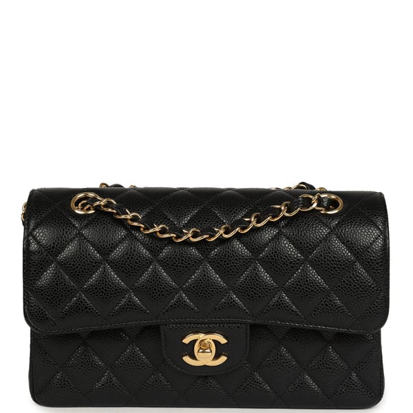 Chanel Small Classic Double Flap Bag Black Caviar Gold Hardware