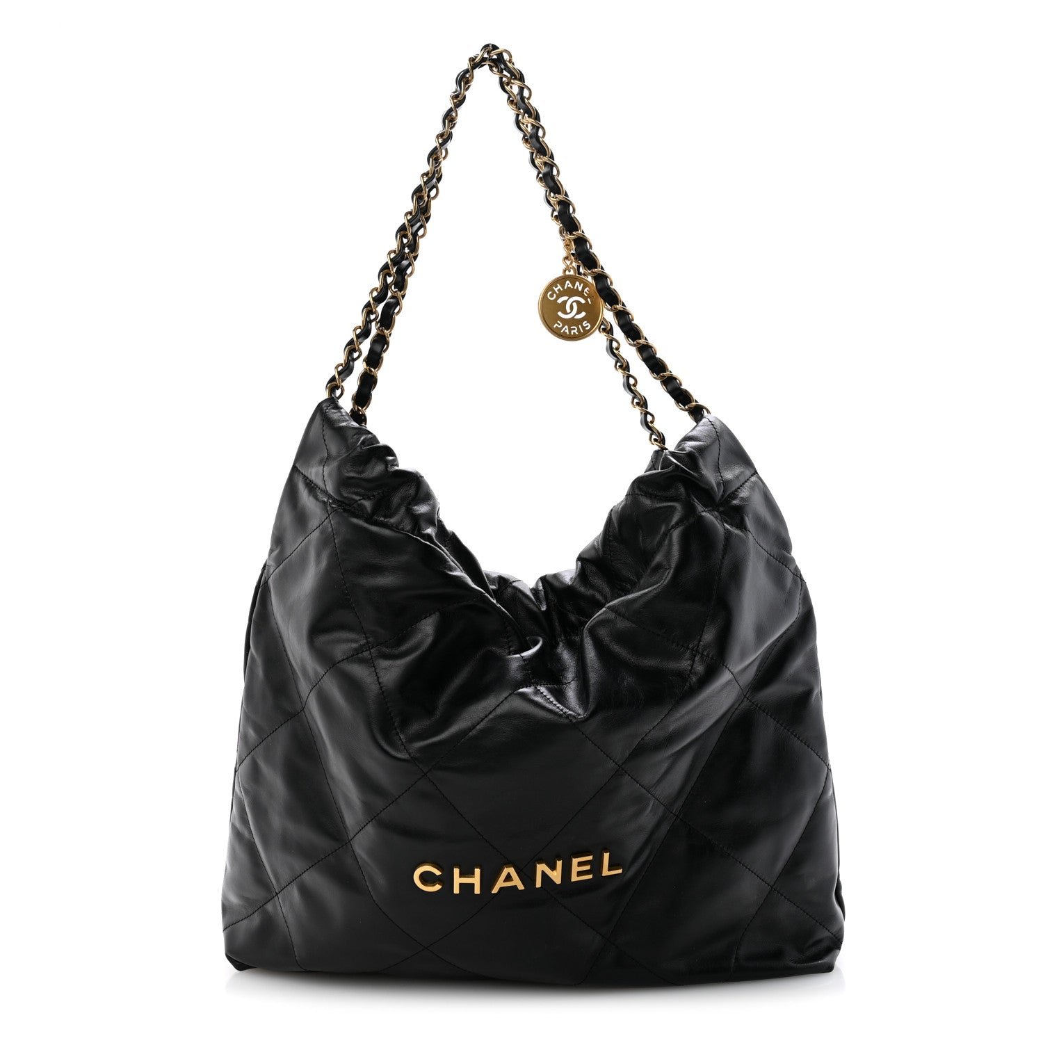 Chanel Shiny Calfskin Quilted Chanel 22 Black