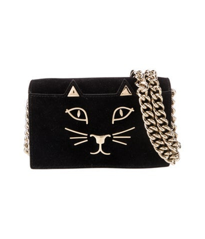Charlotte Olympia Olympia Suede Kitty Crossbody Bag