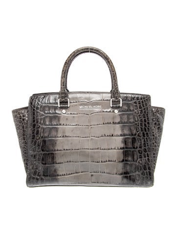 Embossed Leather Top Handle Bag