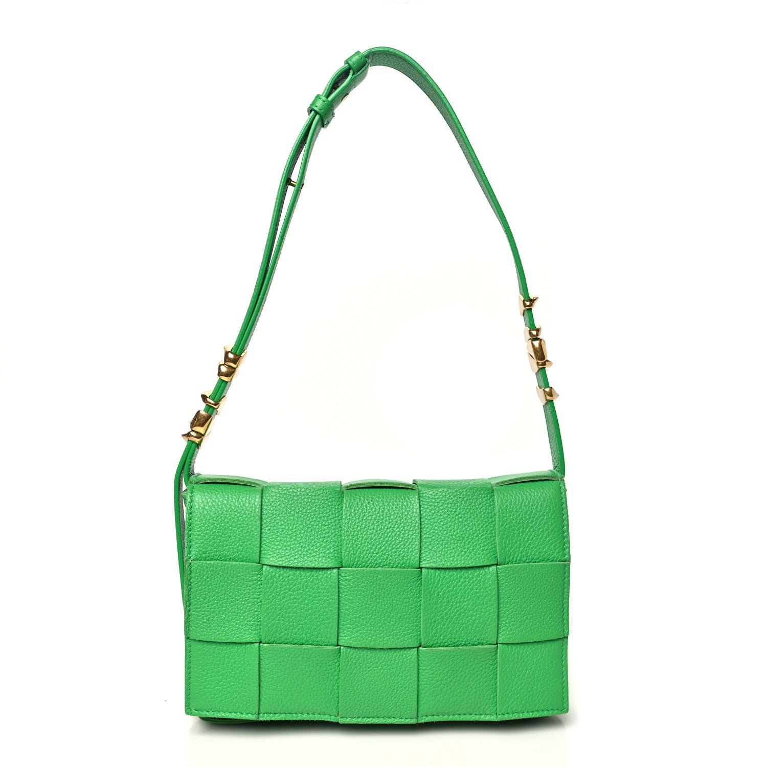 Bottega Veneta Grained Calfskin Maxi Intrecciato Cassette Crossbody Bag Parakeet