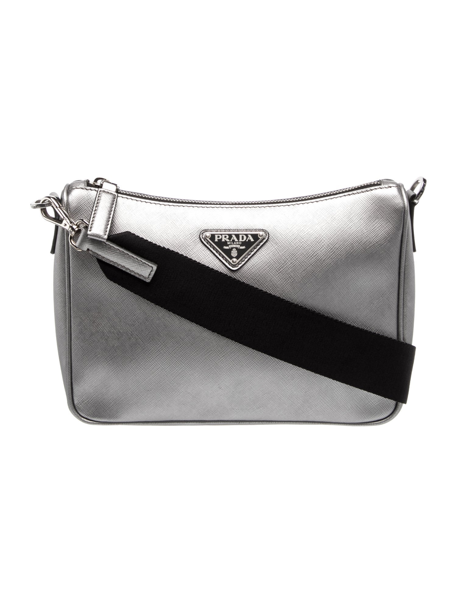 Enameled Metal Triangle Crossbody Bag