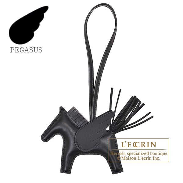 Hermes Rodeo charm Pegasus PM Black Agneau/Swift leather