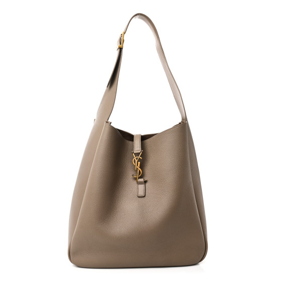 Saint Laurent Supple Calfskin Large Le 5 A 7 Soft Hobo Dusty Grey