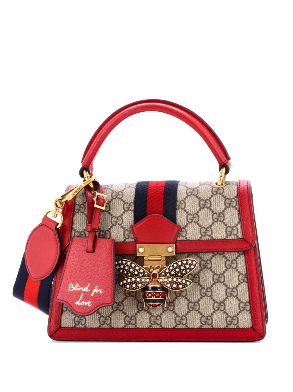 Queen Margaret Top Handle Bag GG Coated Canvas with Leather Small satchel