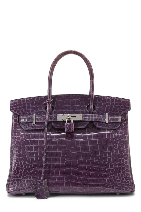 Amethyst Crocodile Porosus Birkin 30