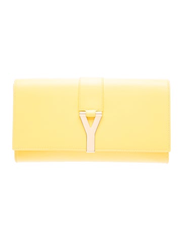 Leather Ligne Y Clutch Bag.