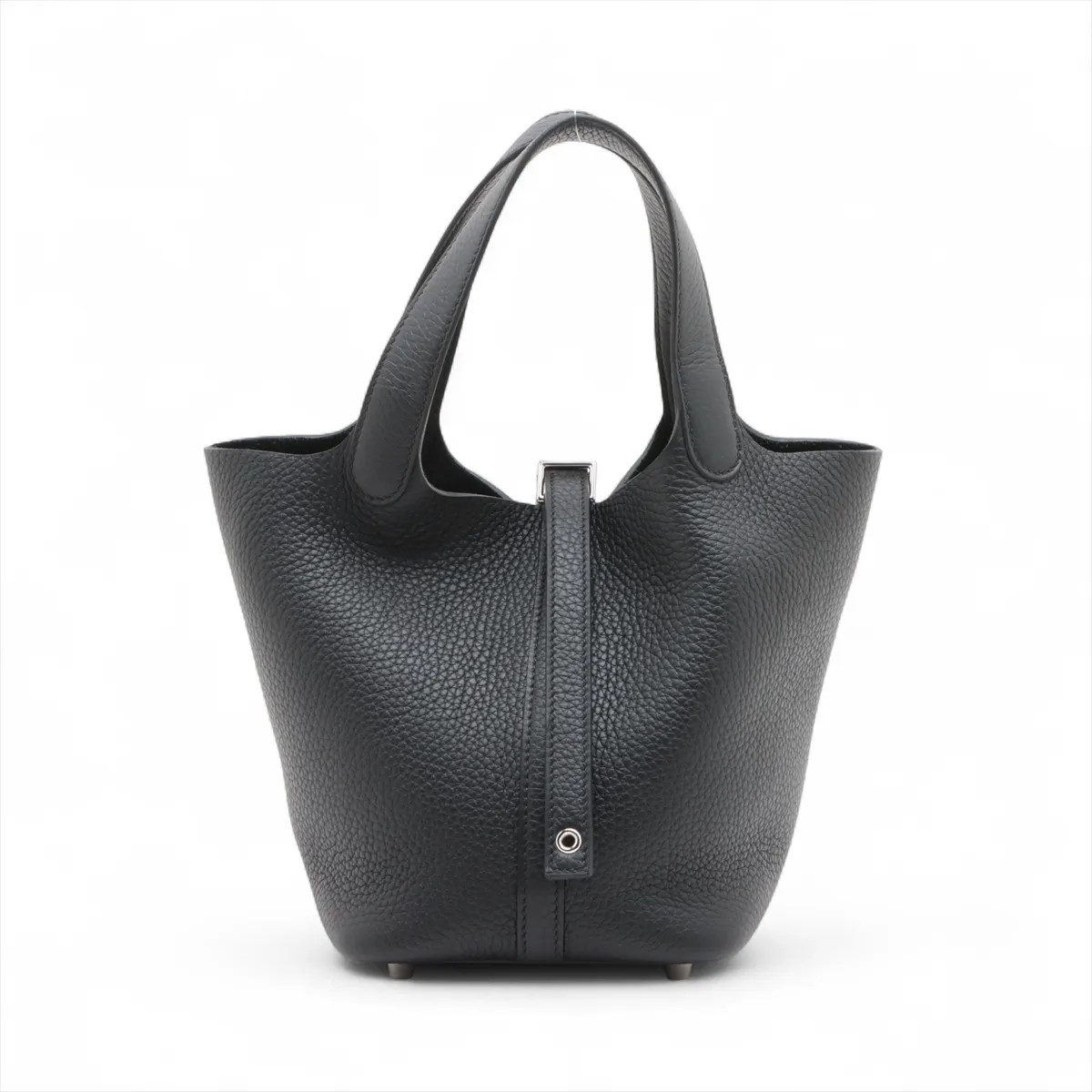 Hermès Picotin Lock 18 PM Taurillon Clemence Black Silver Metal Fittings