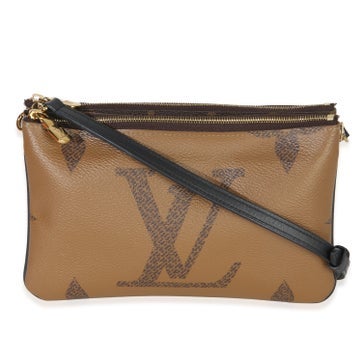 Coated Canvas Double Zip Pochette