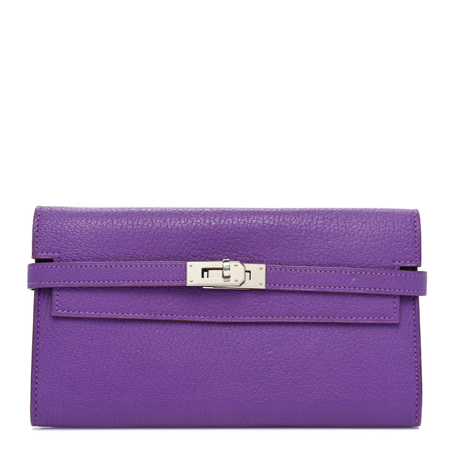 Hermes Chevre Mysore Kelly Longue Wallet Violet