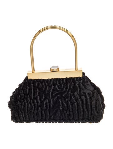 Cult Gaia Faux Fur Top Handle Bag