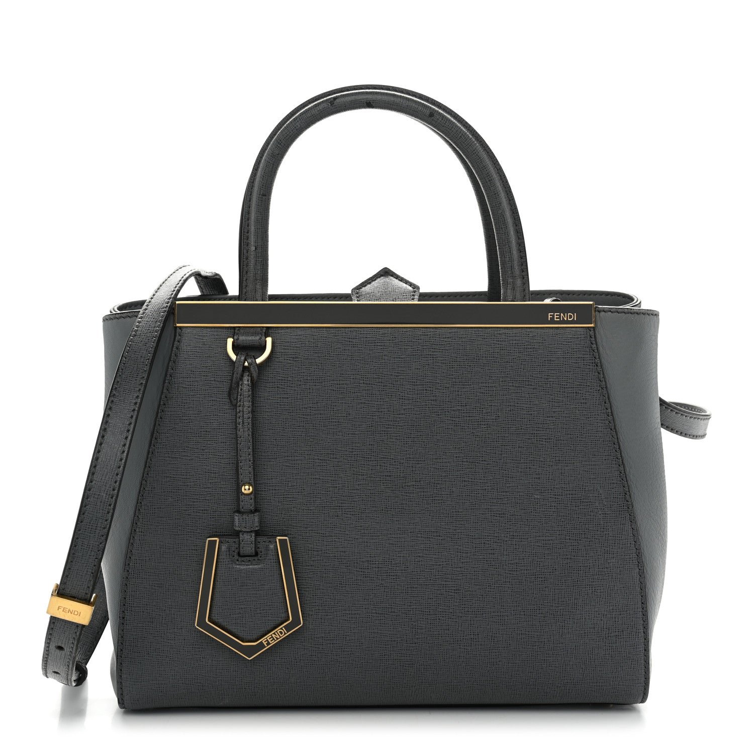 Fendi Fendi Vitello Elite Petite 2Jours Tote Grigio Grigio Chiaro
