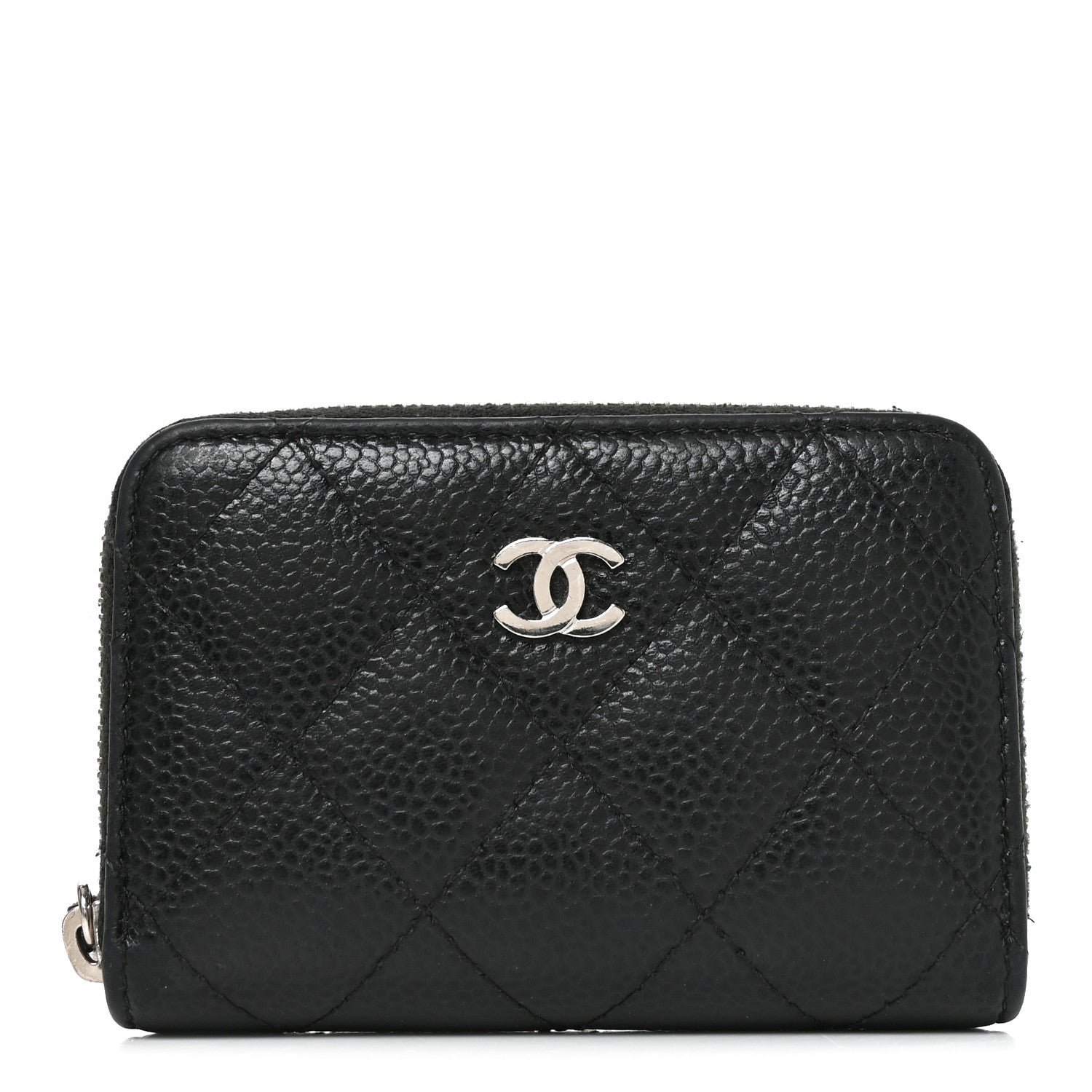 Chanel Caviar Quilted Zip Coin Purse Black