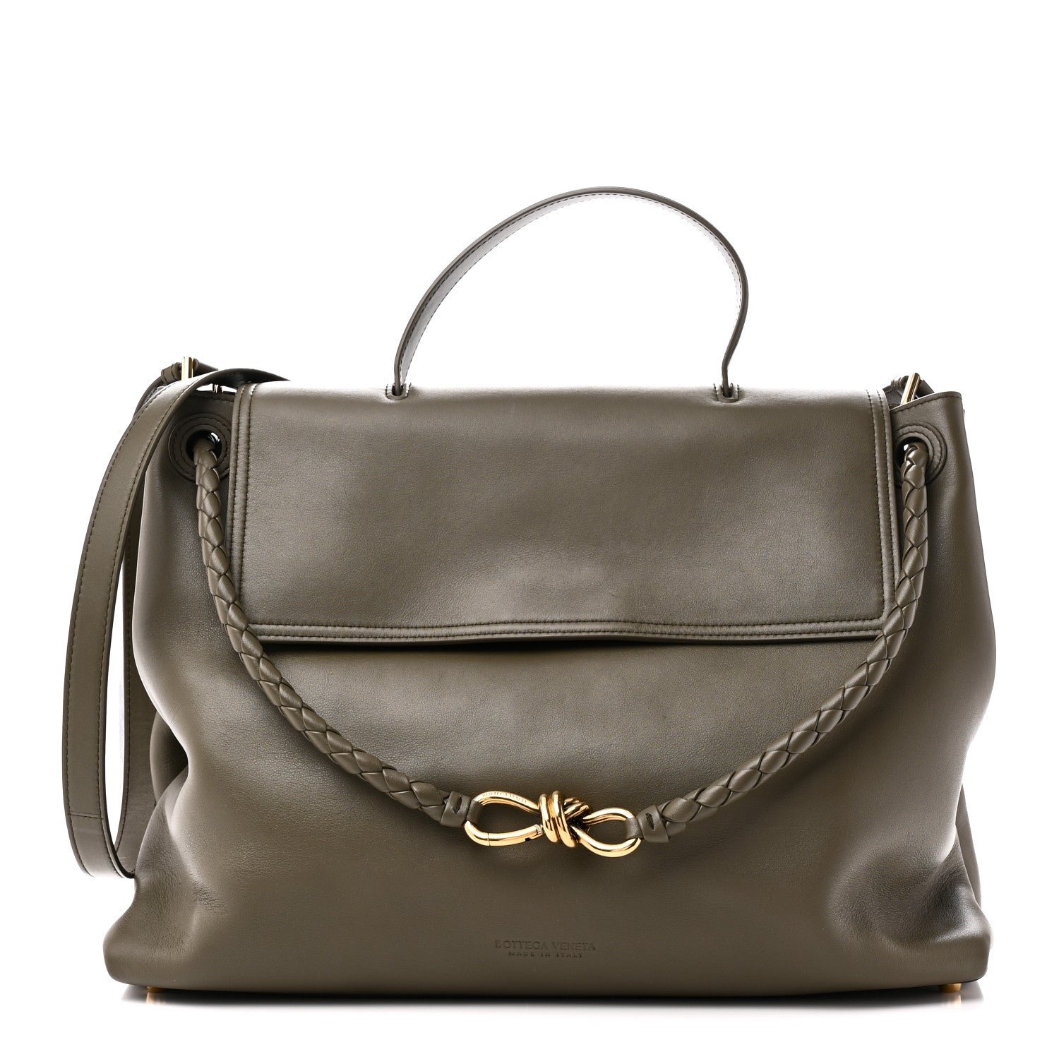 Bottega Veneta Silky Calfskin Large Ciao Ciao Cypress