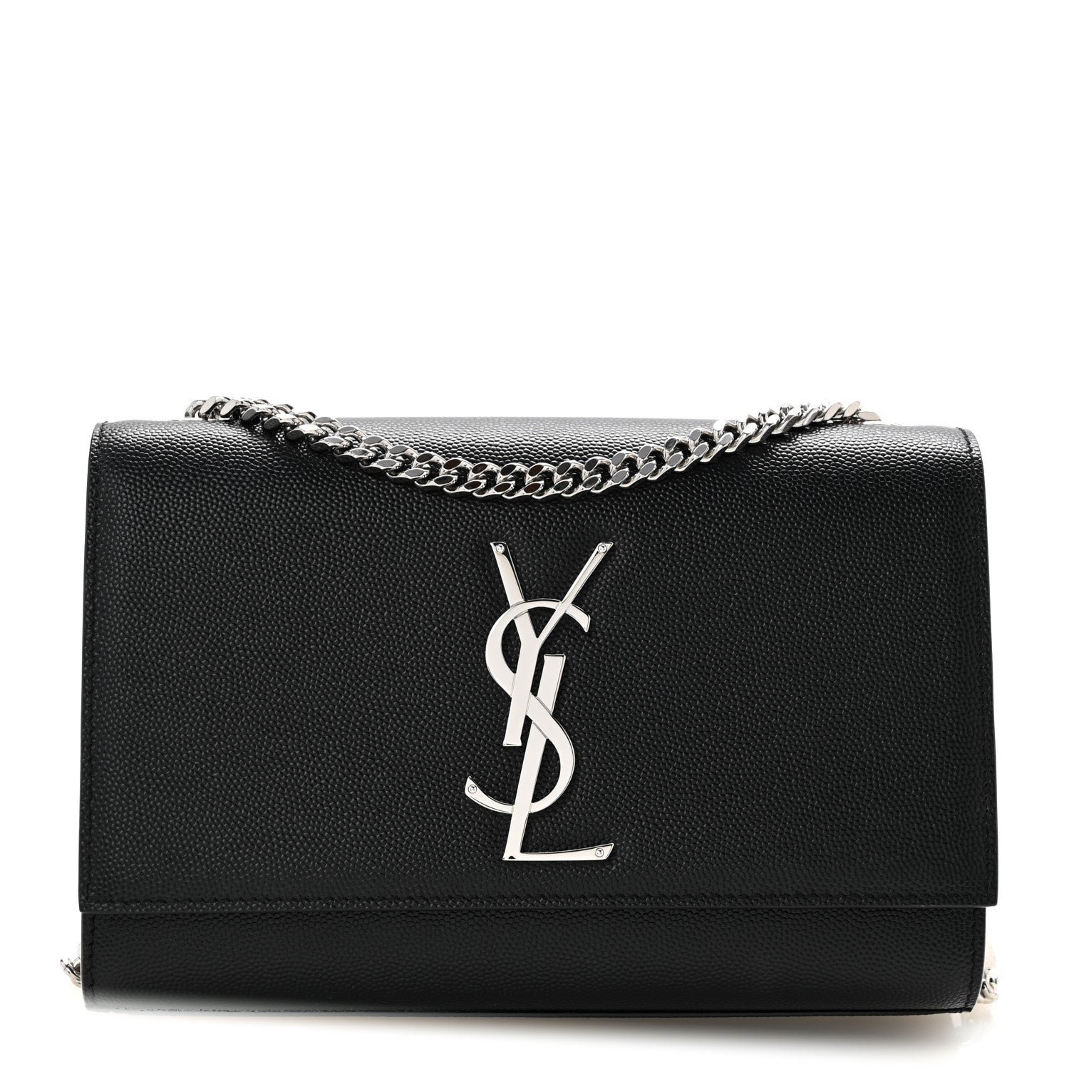Saint Laurent Grain De Poudre Small Monogram Kate Satchel Black